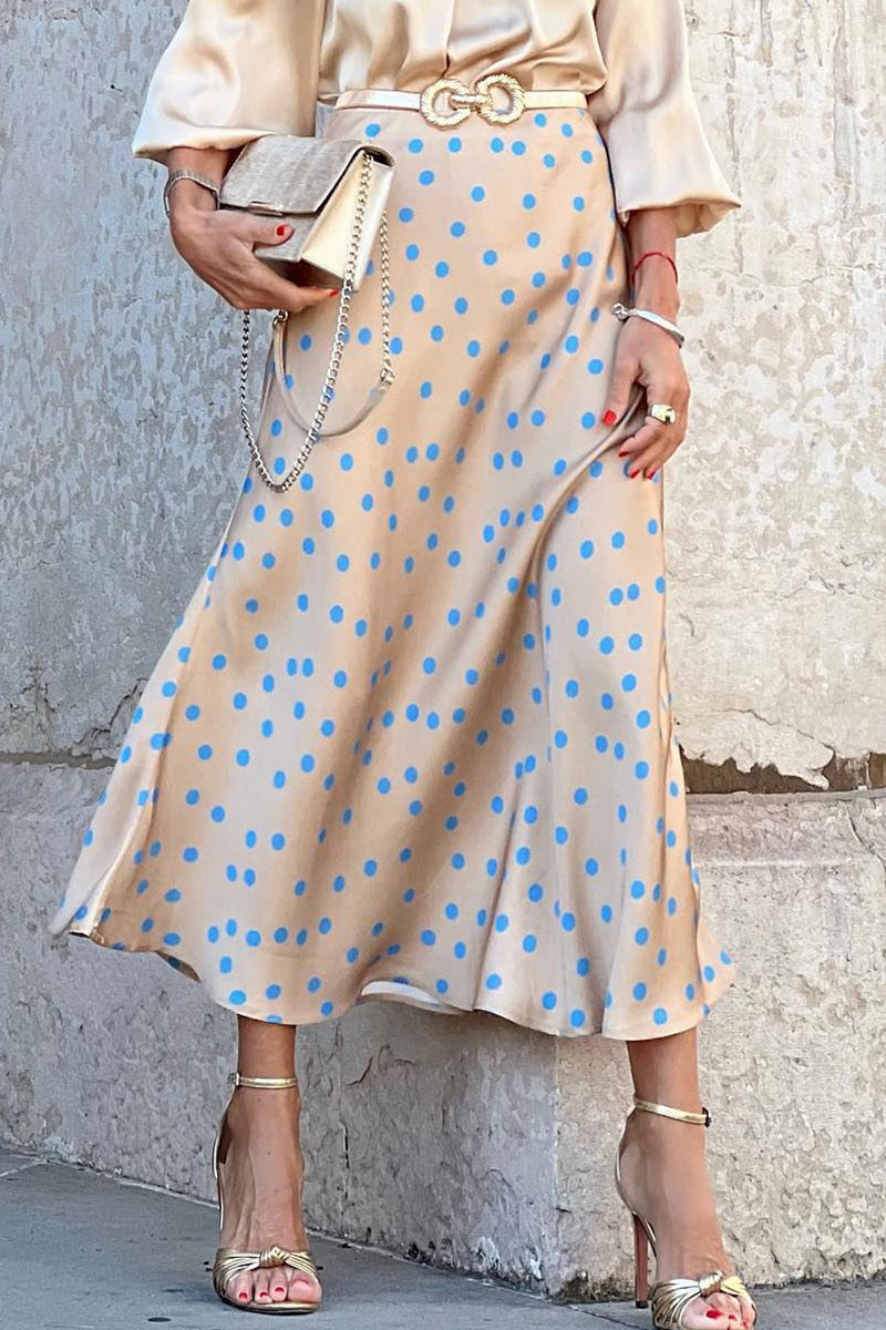 Sweet Polka Dot Printing Boot Cut Full Print Bottoms - Fashionpara