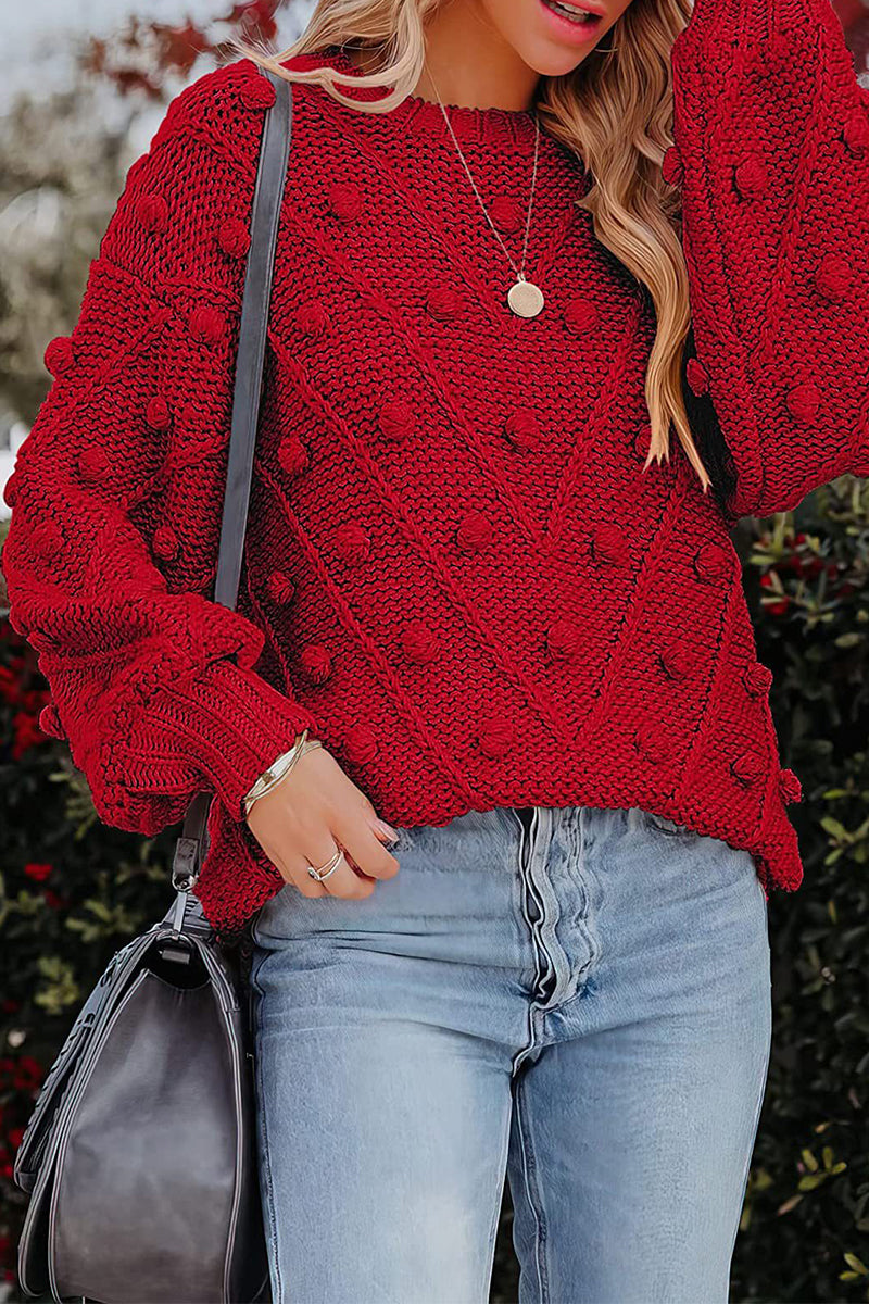 Casual Sweet Solid Color O Neck Sweaters(7 Colors) - Fashionpara