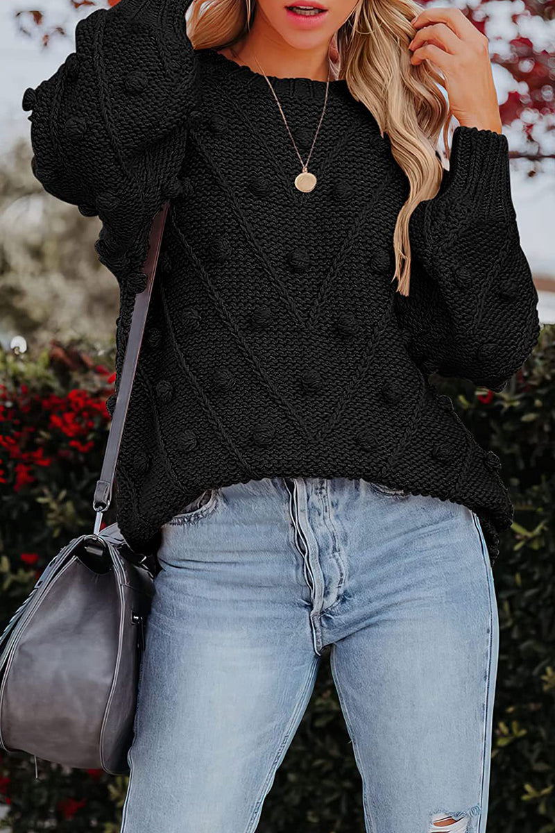 Casual Sweet Solid Color O Neck Sweaters(7 Colors) - Fashionpara