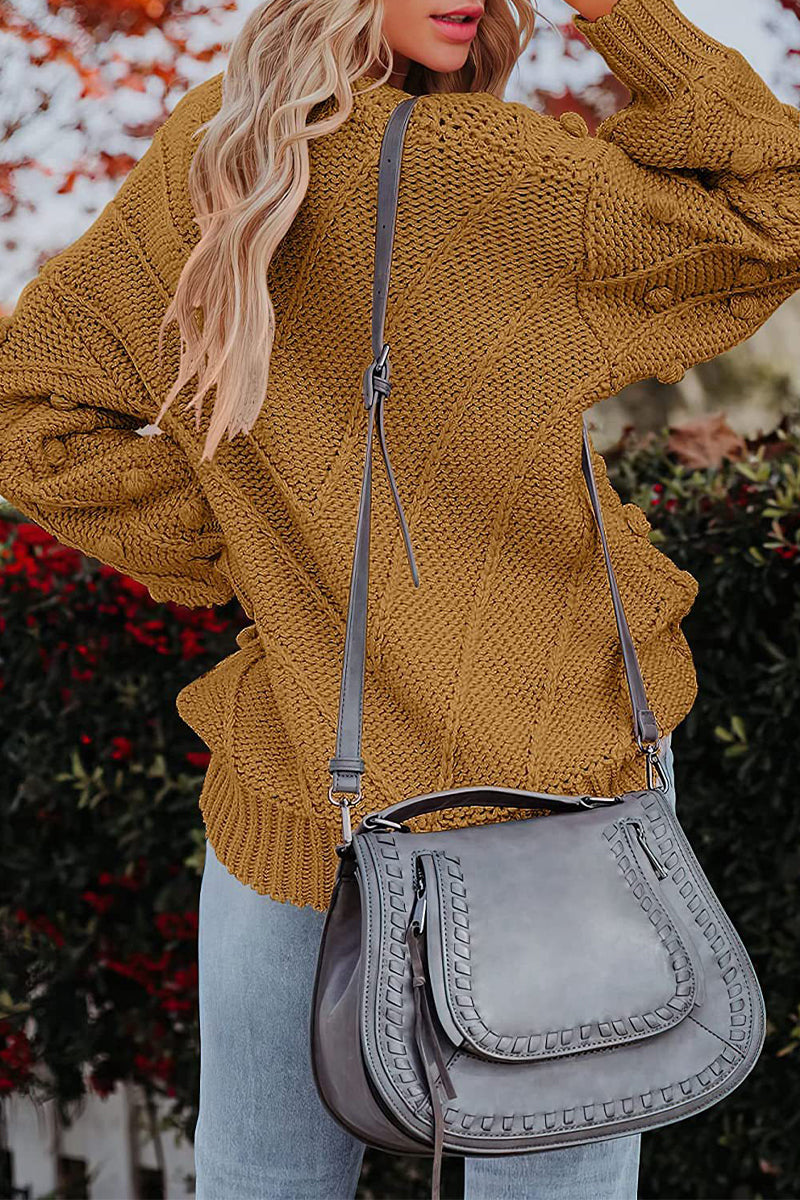 Casual Sweet Solid Color O Neck Sweaters(7 Colors) - Fashionpara