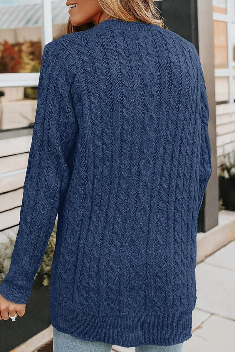 Casual Buttons Solid Color V Neck Cardigans(5 Colors) - Fashionpara