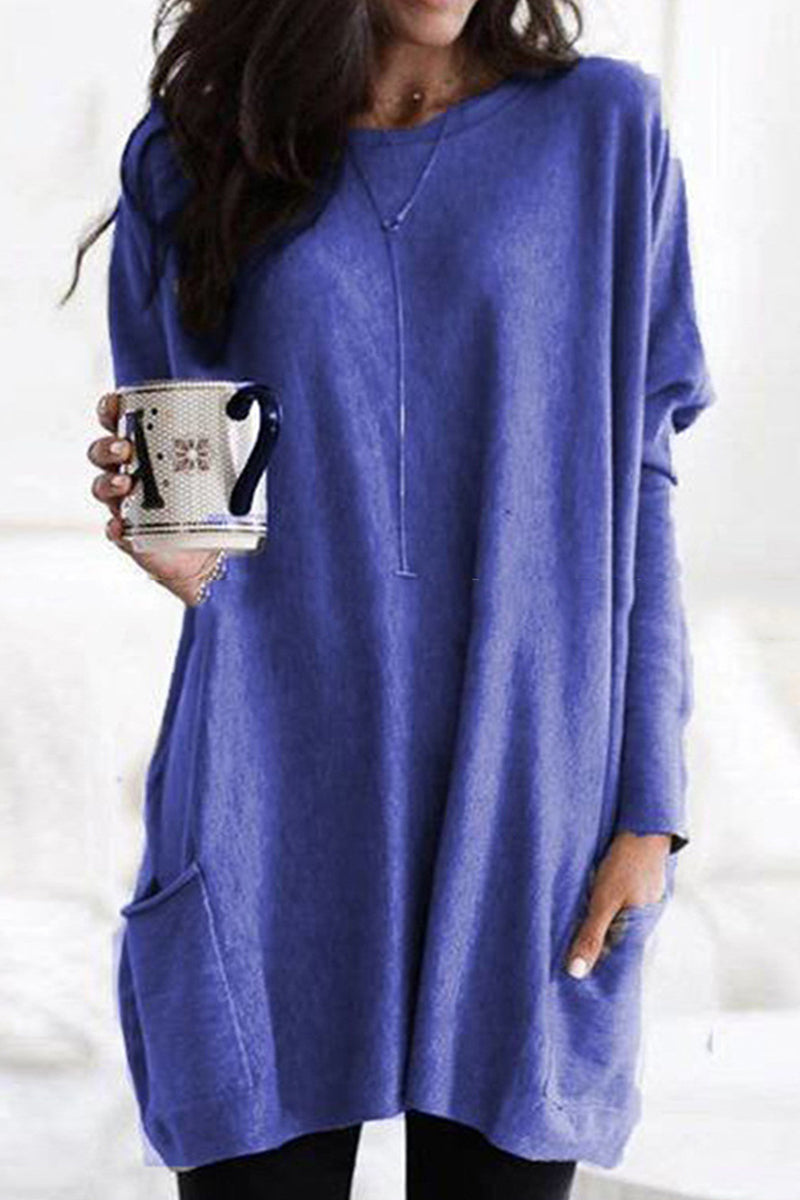 Casual Solid Patchwork Pocket V Neck Tops(12 Colors) - Fashionpara