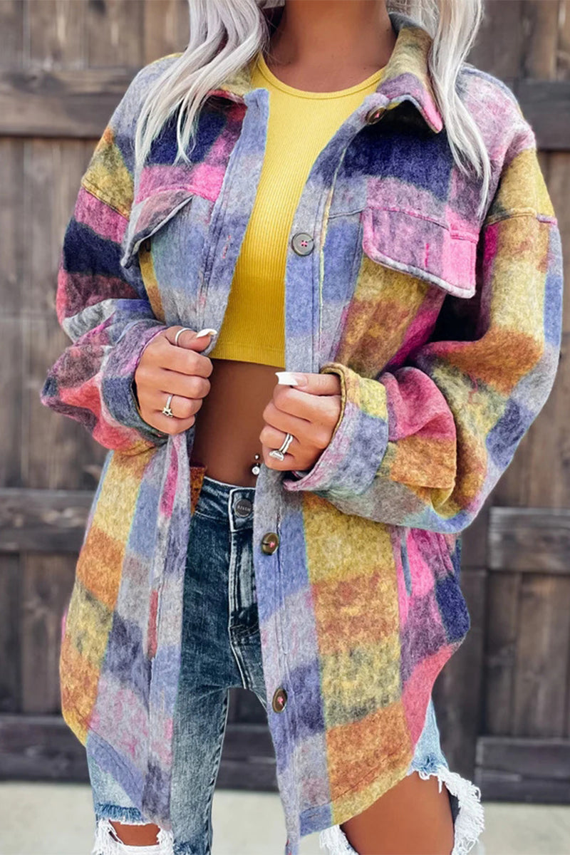 Casual Street Print Printing Turndown Collar Blouses(3 Colors) - Fashionpara