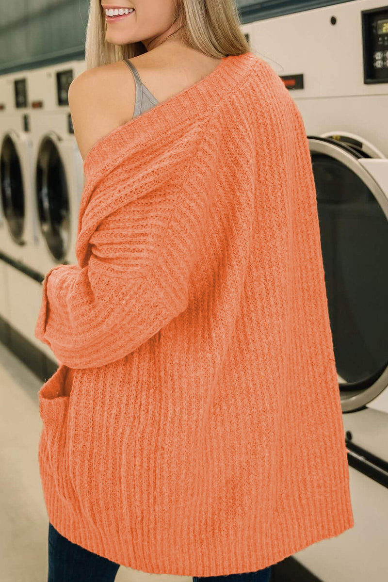 Sweet Elegant Solid Pocket Cardigans - Fashionpara