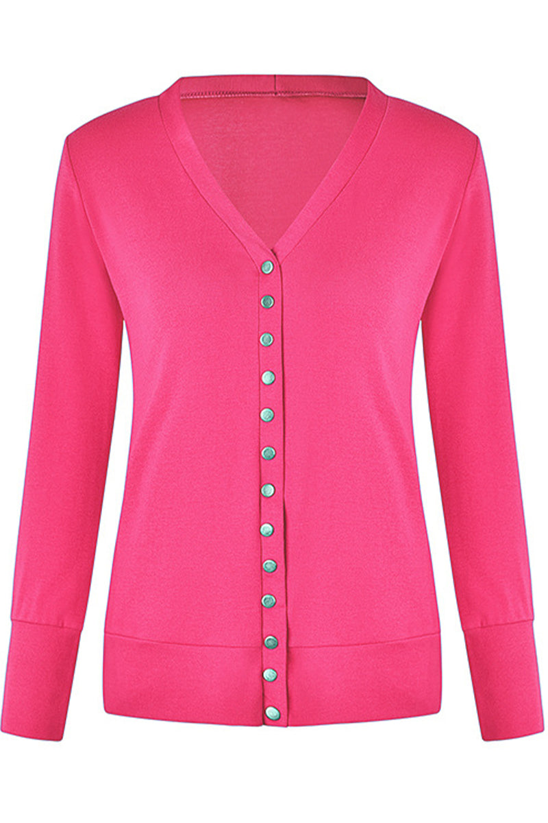 Casual Solid Buttons Solid Color Cardigan Collar Cardigans(11 Colors) - Fashionpara