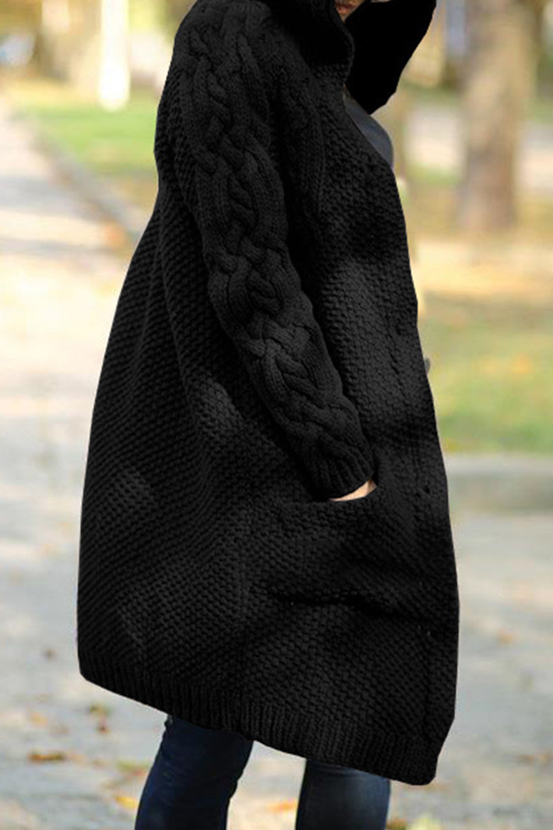 Solid Pocket Solid Color Hooded Collar Cardigans(8 Colors) - Fashionpara