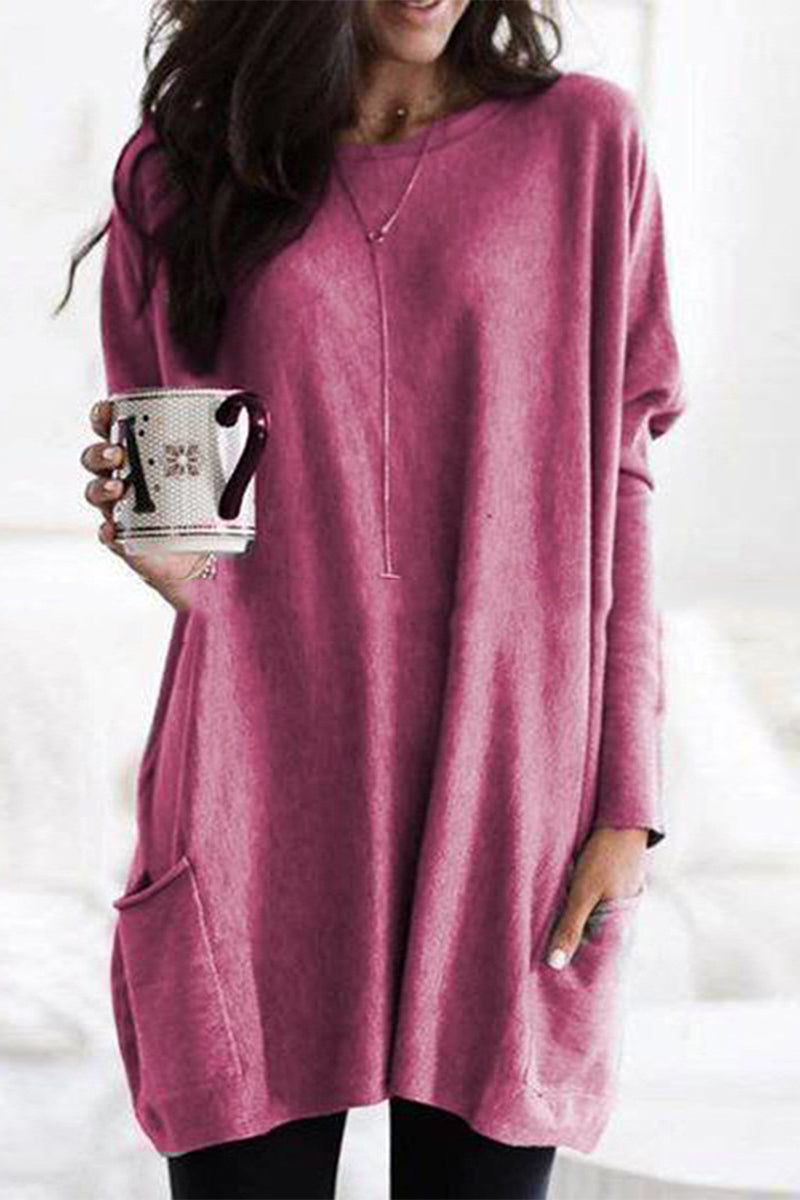 Casual Solid Patchwork Pocket V Neck Tops(12 Colors) - Fashionpara