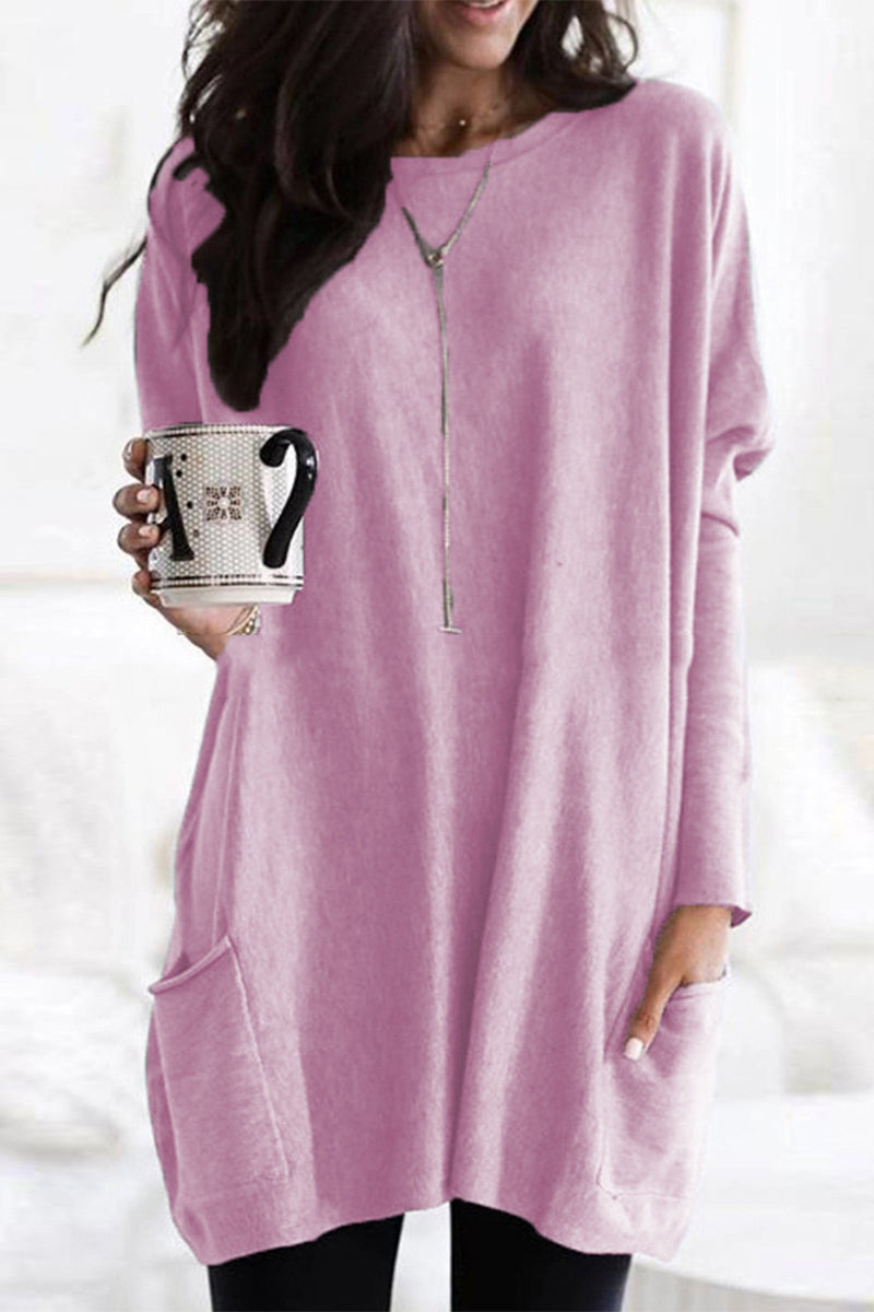 Casual Solid Patchwork Pocket V Neck Tops(12 Colors) - Fashionpara