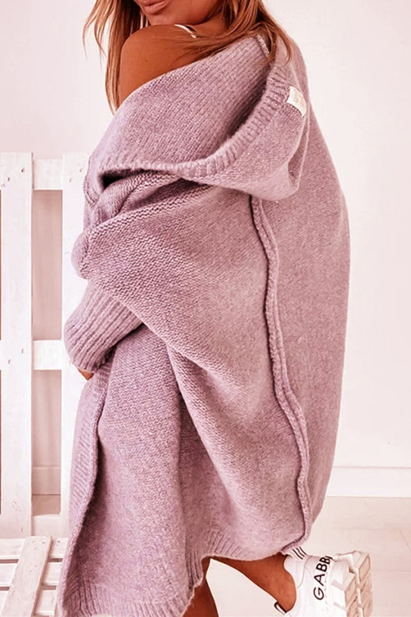 Street Solid Asymmetrical Hooded Cardigan for All Seasons