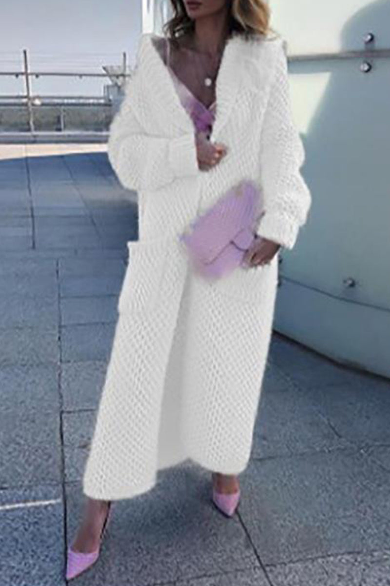 Elegant Solid Solid Color Cardigan Collar Sweaters(6 Colors) - Fashionpara