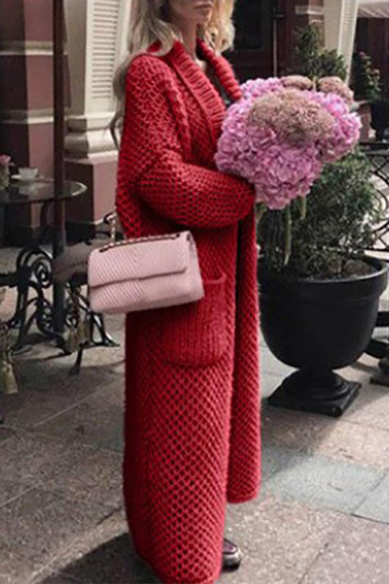 Elegant Solid Solid Color Cardigan Collar Sweaters(6 Colors) - Fashionpara