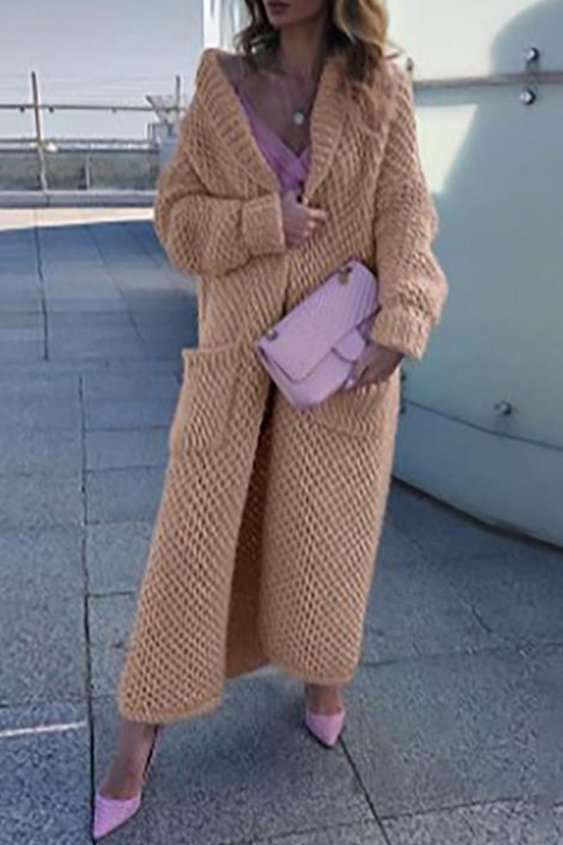 Elegant Solid Solid Color Cardigan Collar Sweaters(6 Colors) - Fashionpara