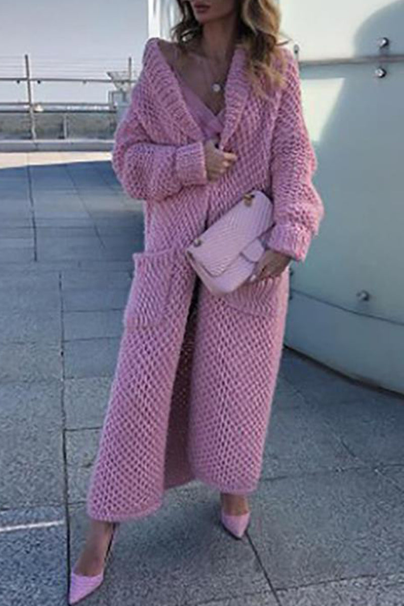 Elegant Solid Solid Color Cardigan Collar Sweaters(6 Colors) - Fashionpara