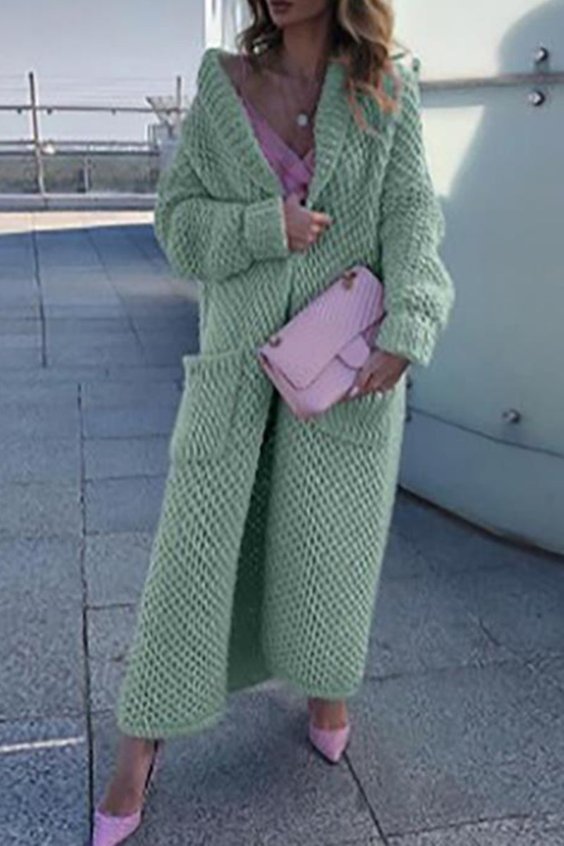 Elegant Solid Solid Color Cardigan Collar Sweaters(6 Colors) - Fashionpara