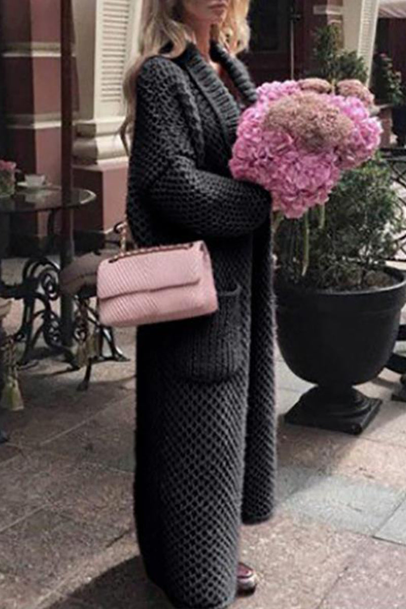 Elegant Solid Solid Color Cardigan Collar Sweaters(6 Colors) - Fashionpara