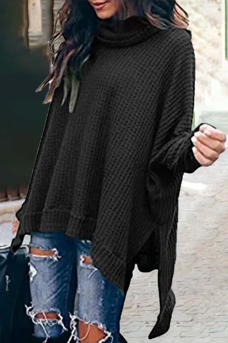 Florcoo Solid Color Turtleneck Sweater for Effortless Style