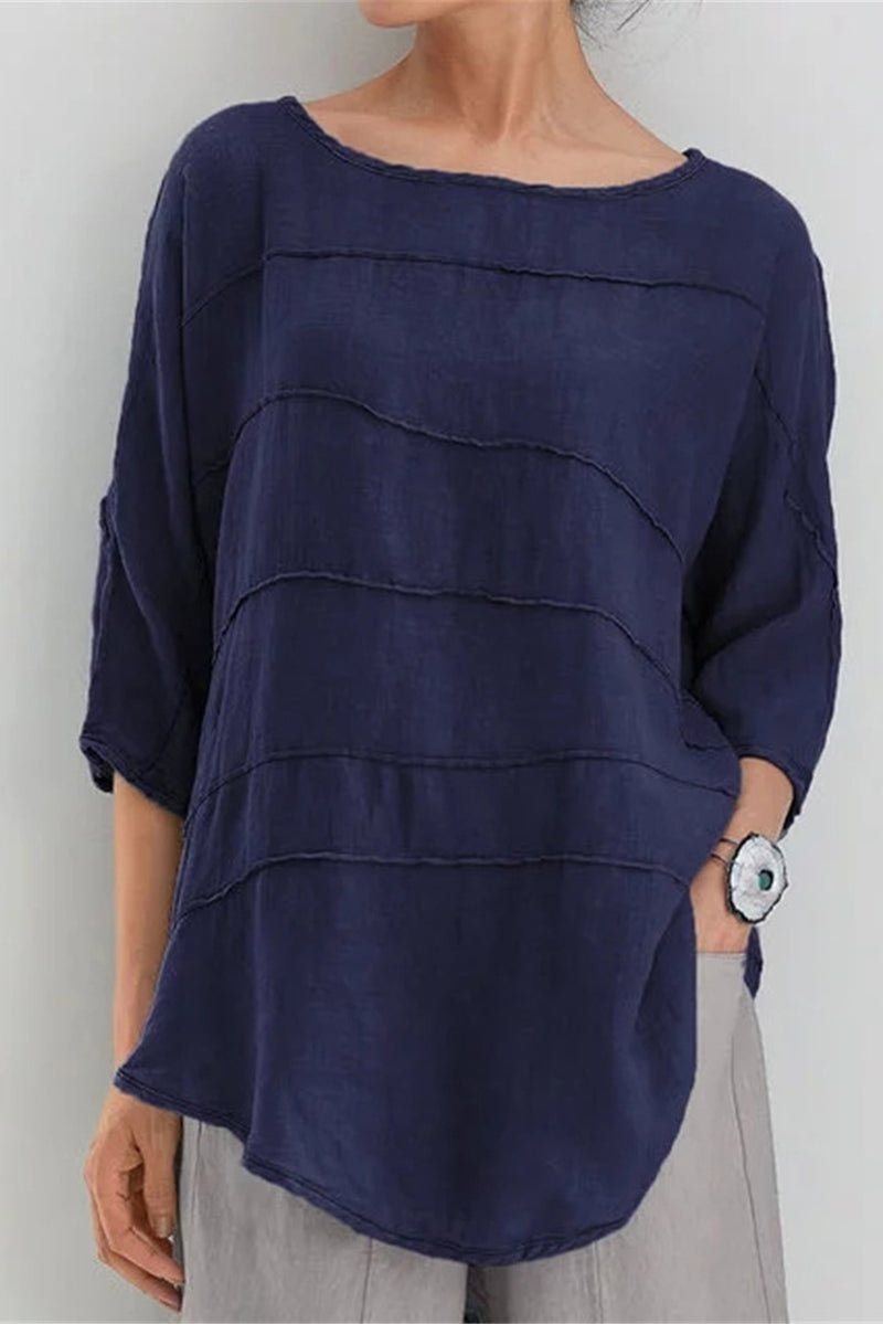 Casual Solid Solid Color O Neck Tops - Fashionpara