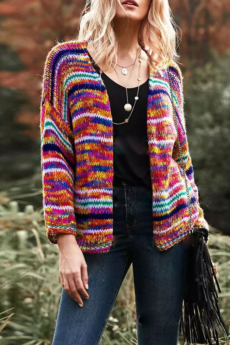 Florcoo Color Block Cardigan for Effortless Style and Comfort
