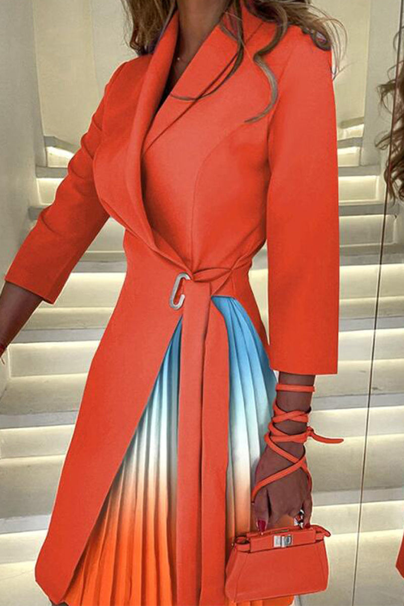 Elegant Color Block Contrast V Neck A Line Dresses(4 Colors) - Fashionpara