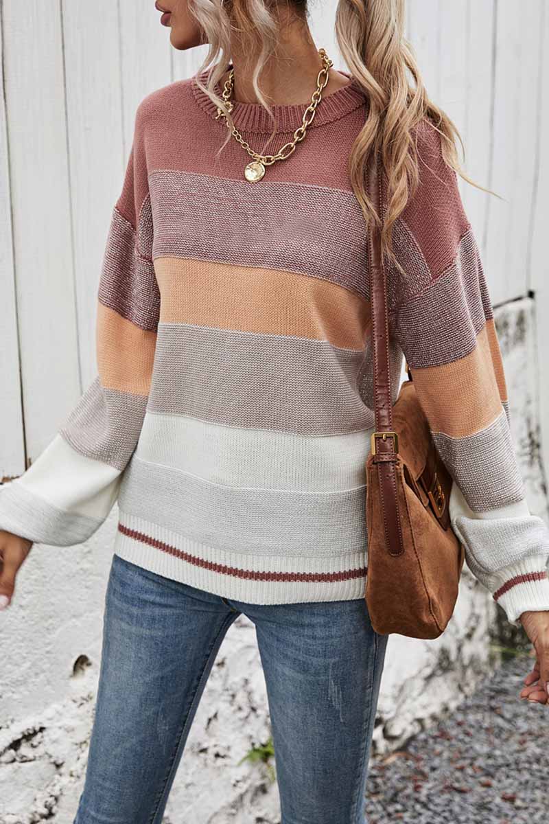 Casual Striped Pullovers O Neck Sweaters - Fashionpara
