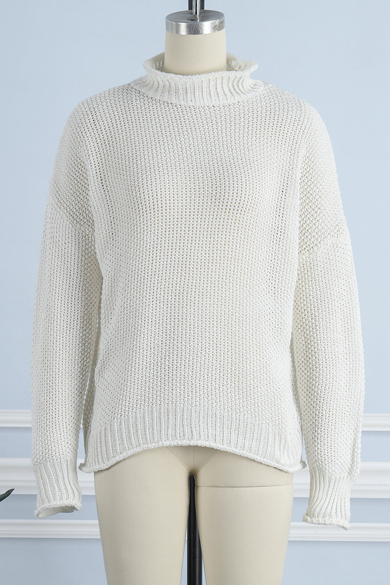 Stylish Florcoo Patchwork Turtleneck Sweater in 14 Colors