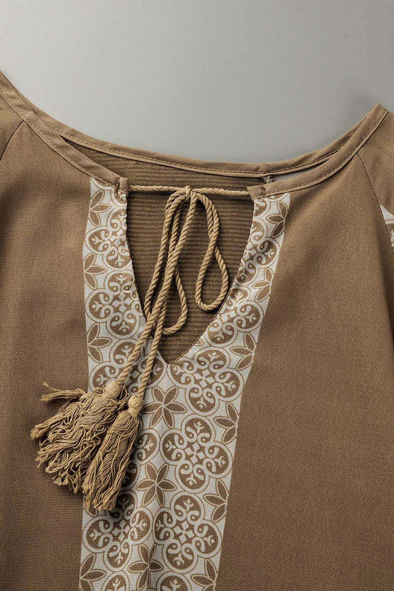 Sweet Elegant Print Printing V Neck Irregular Dress Dresses(3 Colors) - Fashionpara