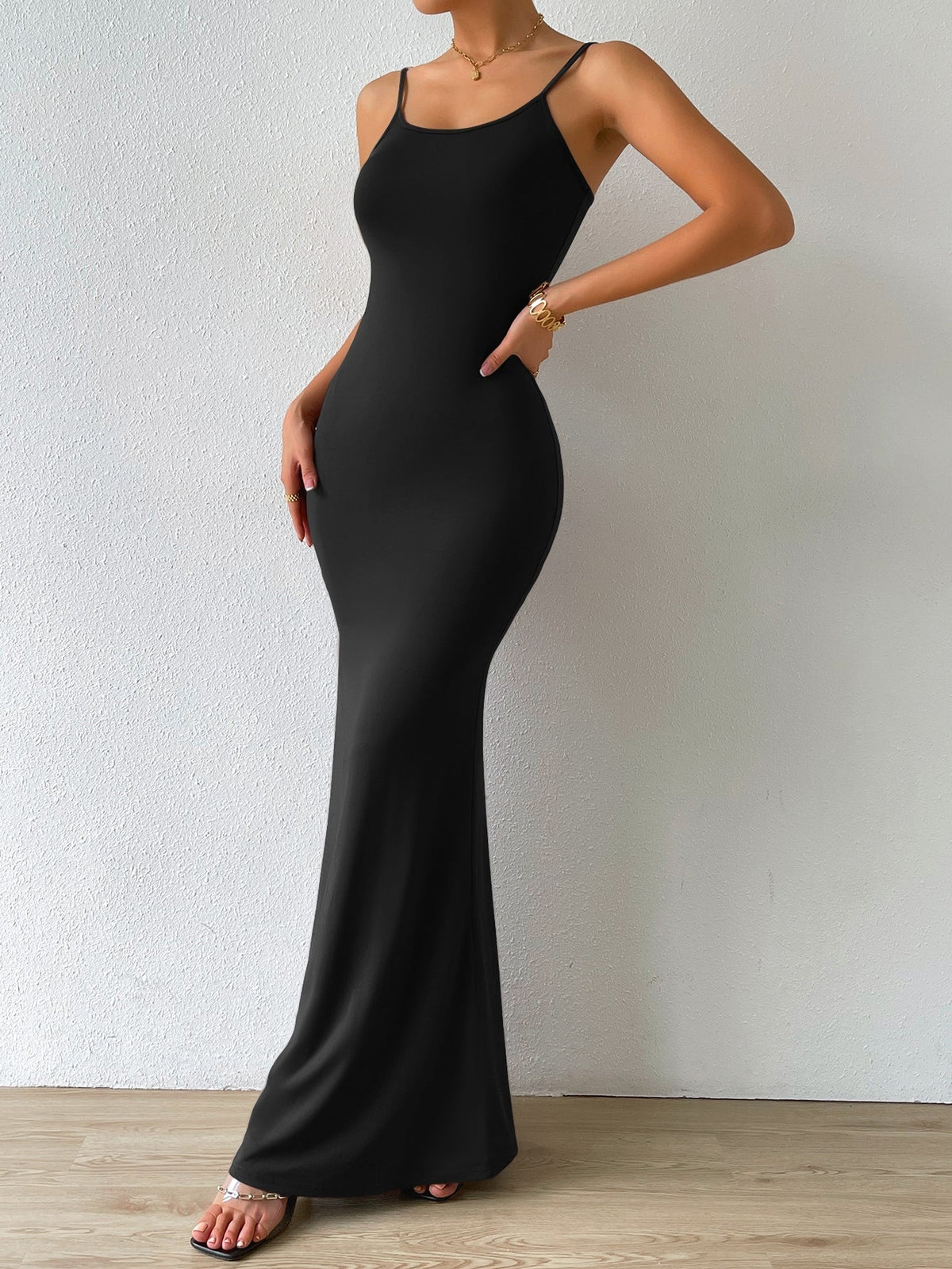 Scoop Neck Sleeveless Bodycon Mermaid Maxi Dress