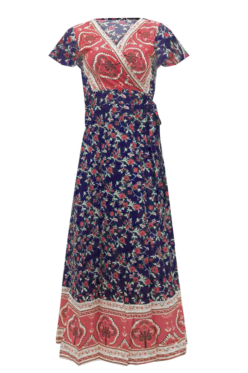 Sexy Elegant Print V Neck A Line Dresses(10 Colors)