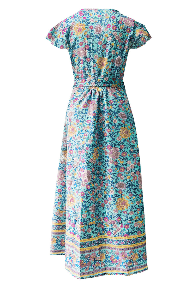 Sexy Elegant Print V Neck A Line Dresses(10 Colors)