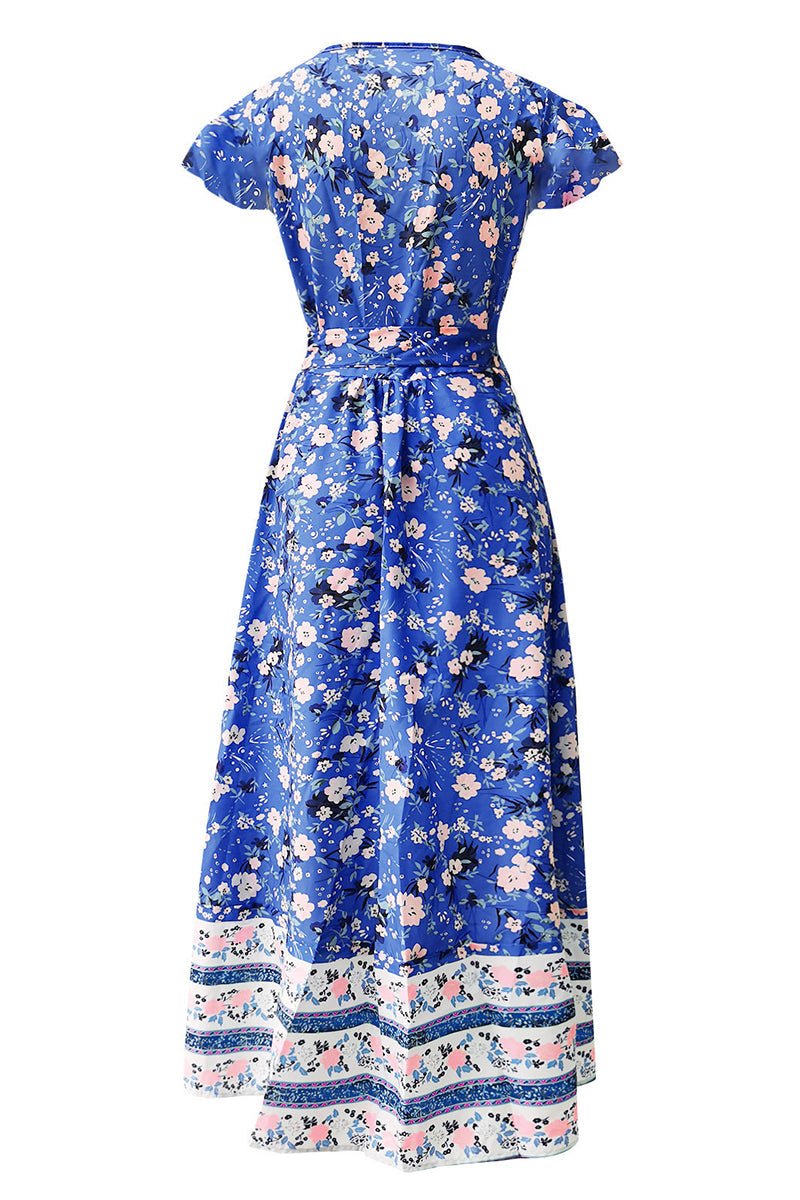 Sexy Elegant Print V Neck A Line Dresses(10 Colors)