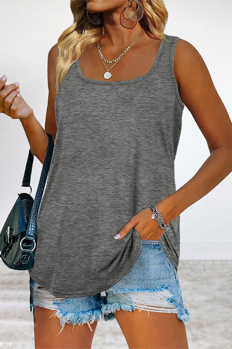 Casual Simplicity Solid Solid Color Square Collar Tops(4 Colors) - Fashionpara