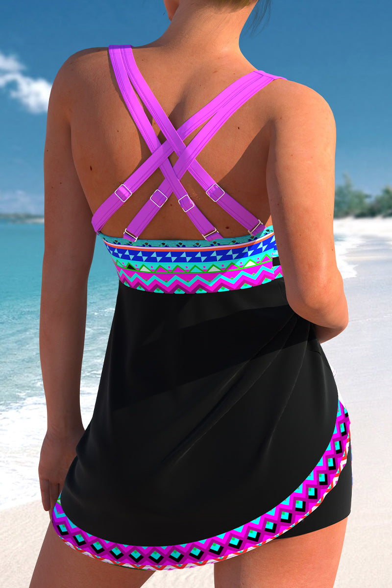 Sexy Vacation National Totem Patchwork Swimwears - Fashionpara