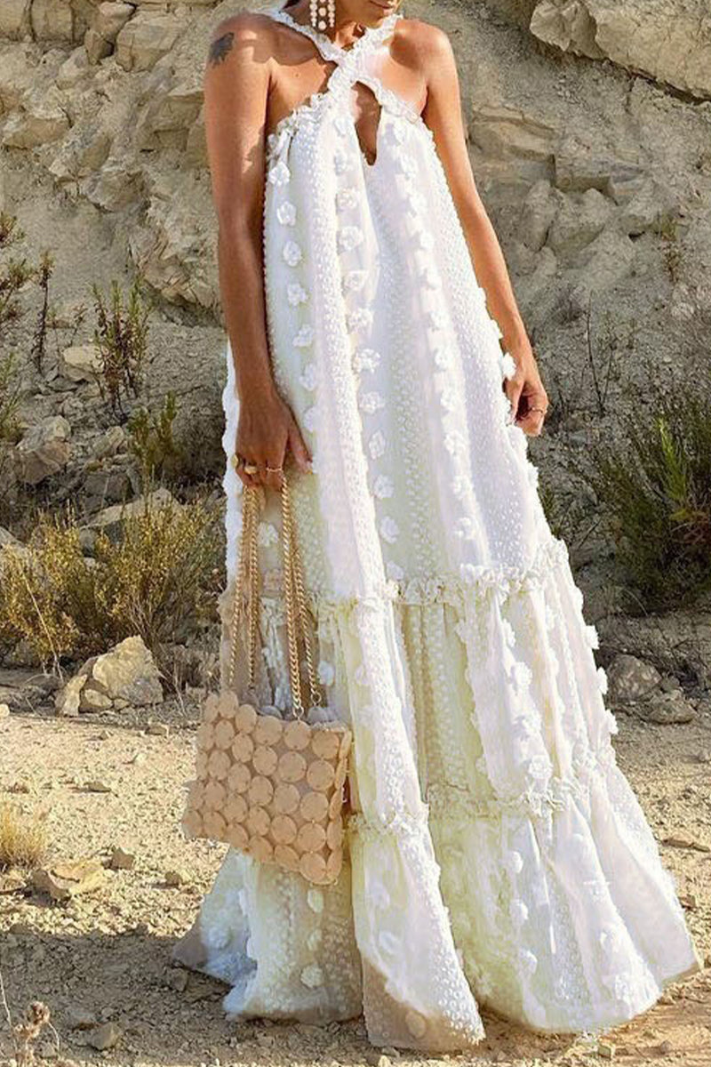 Casual British Style Solid Patchwork Halter A Line Dresses(6 Colors) - Fashionpara