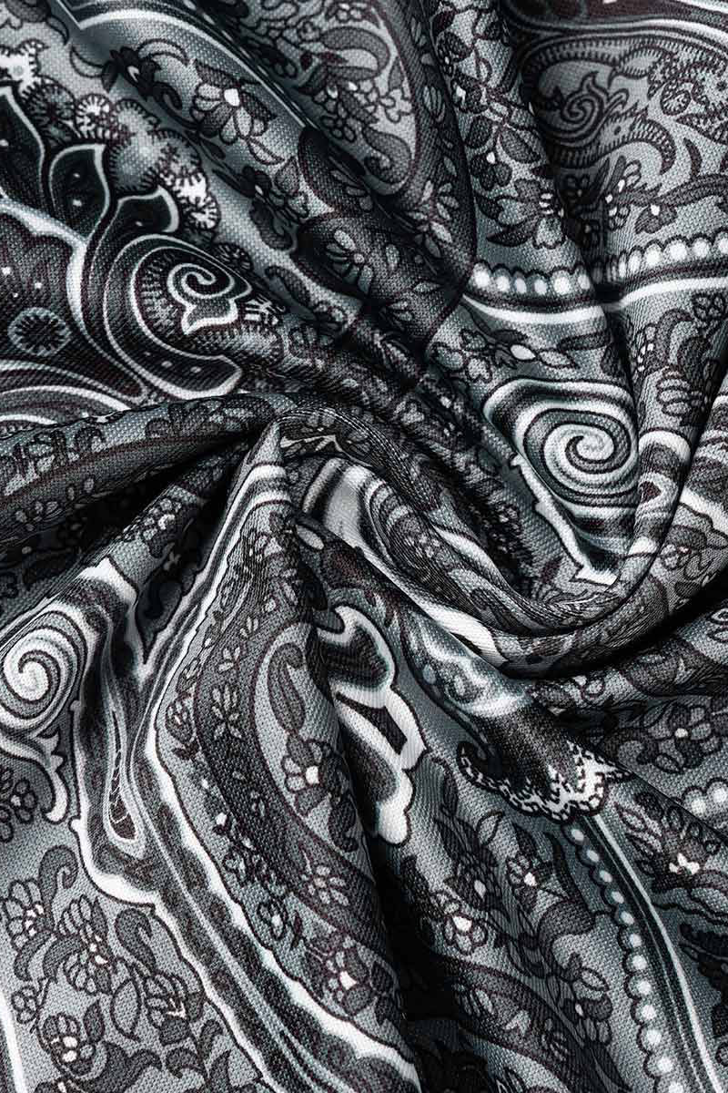 Bohemian College Print Fold V Neck A Line Dresses(6 Colors) - Fashionpara