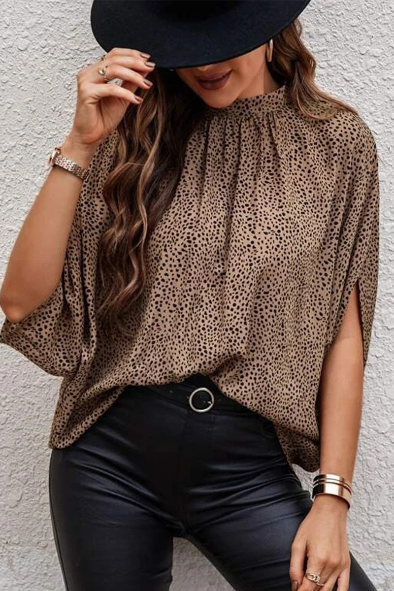 Work Elegant Print Patchwork O Neck Tops(10 Colors) - Fashionpara