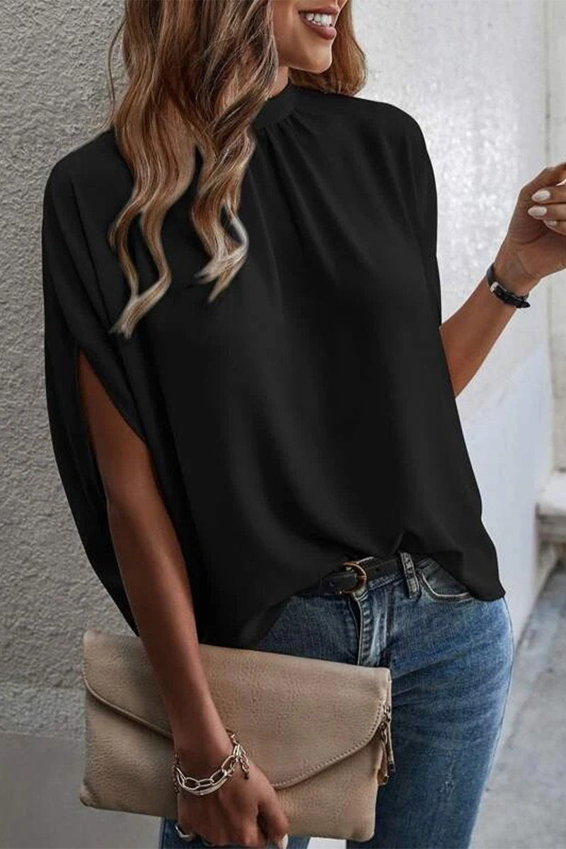 Work Elegant Print Patchwork O Neck Tops(10 Colors) - Fashionpara