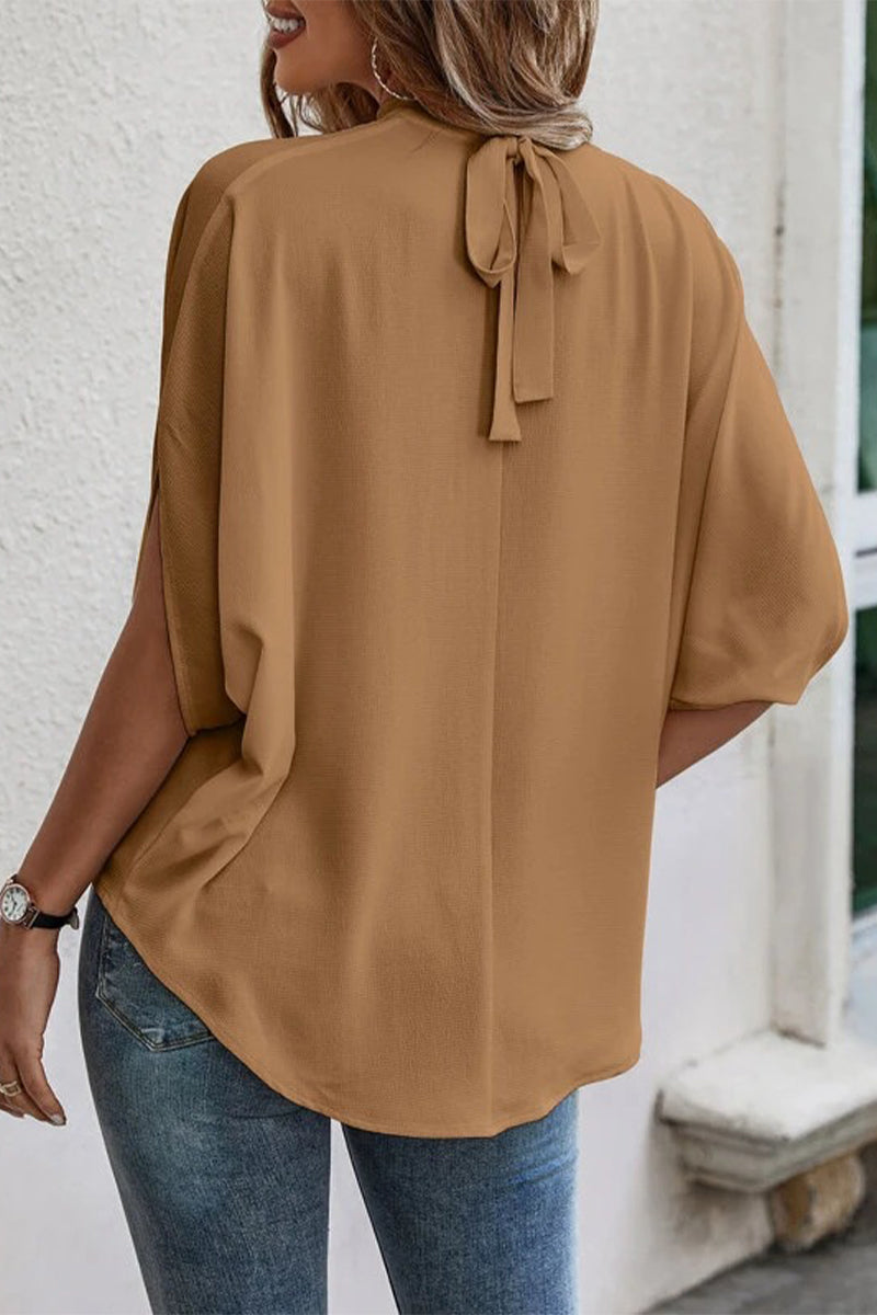 Work Elegant Print Patchwork O Neck Tops(10 Colors) - Fashionpara