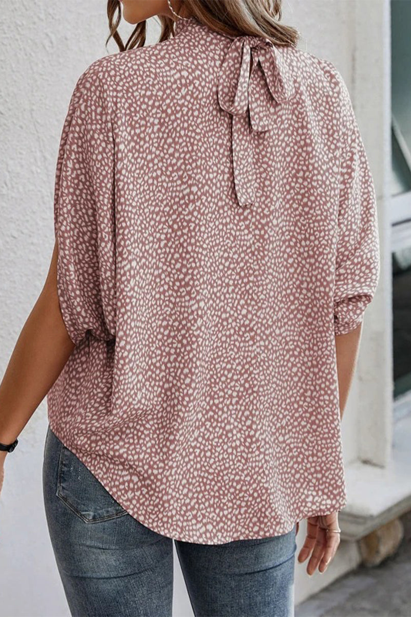 Work Elegant Print Patchwork O Neck Tops(10 Colors) - Fashionpara