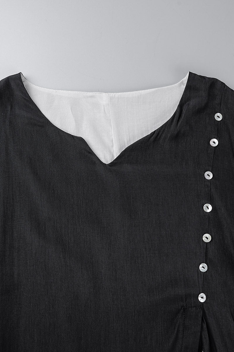 Casual College Solid Patchwork V Neck Irregular Dress Dresses(3 Colors) - Fashionpara