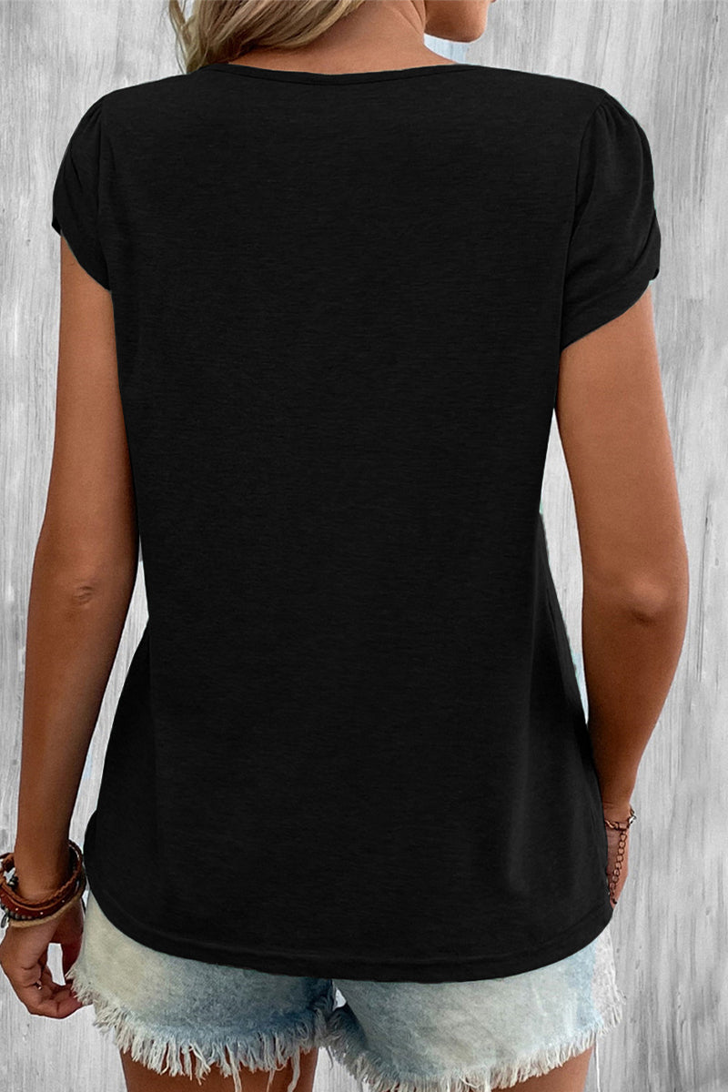 Casual Simplicity Solid V Neck T-Shirts(9 Colors) - Fashionpara