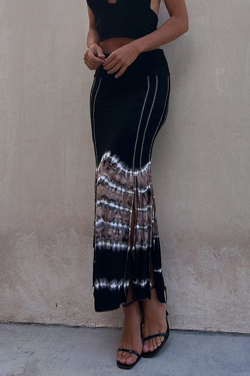 Casual Street Solid Asymmetrical Regular High Waist Type A Patchwork Bottoms - Fashionpara