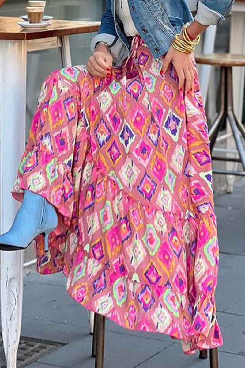 Casual Street Floral Stringy Selvedge Loose High Waist Type A Full Print Bottoms - Fashionpara