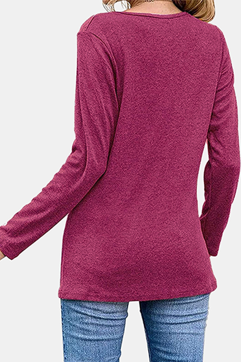 Casual Solid Buckle Asymmetrical Zipper Collar Tops(5 Colors) - Fashionpara