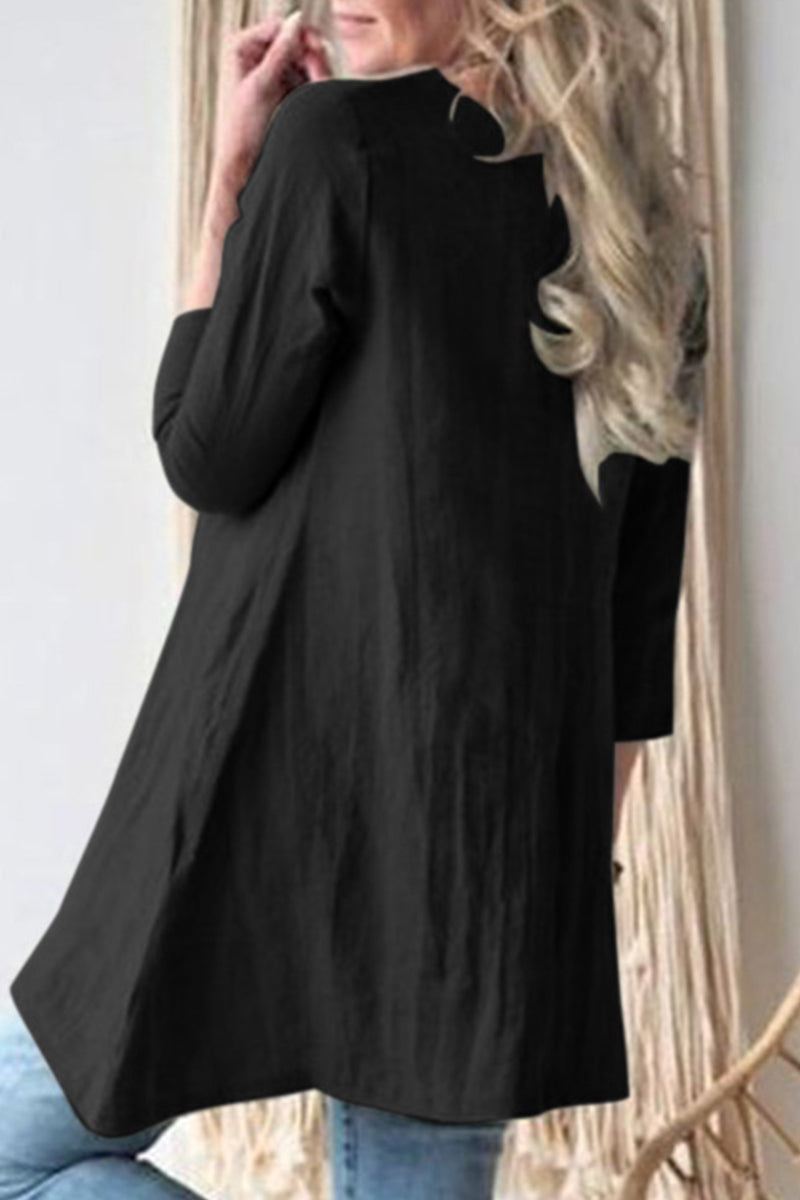 Casual Solid Pocket O Neck A Line Dresses - Fashionpara