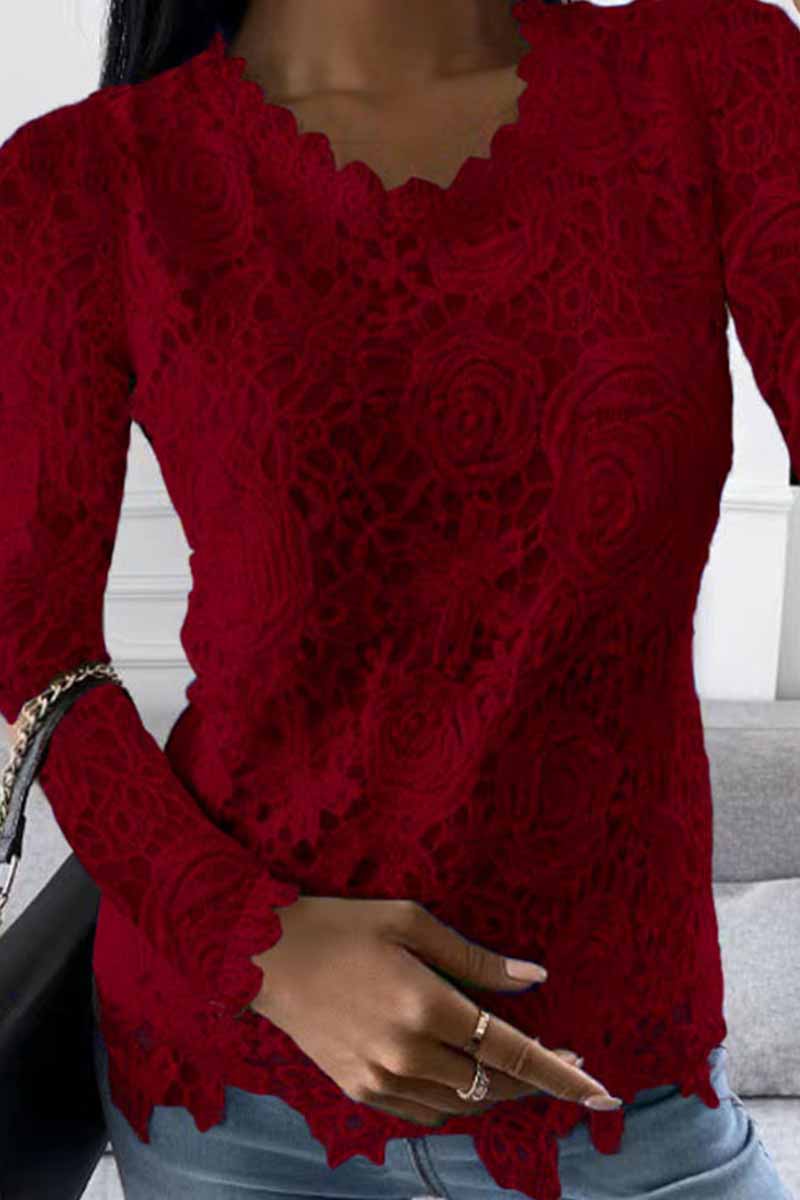 Street Solid Patchwork O Neck Tops(5 Colors) - Fashionpara