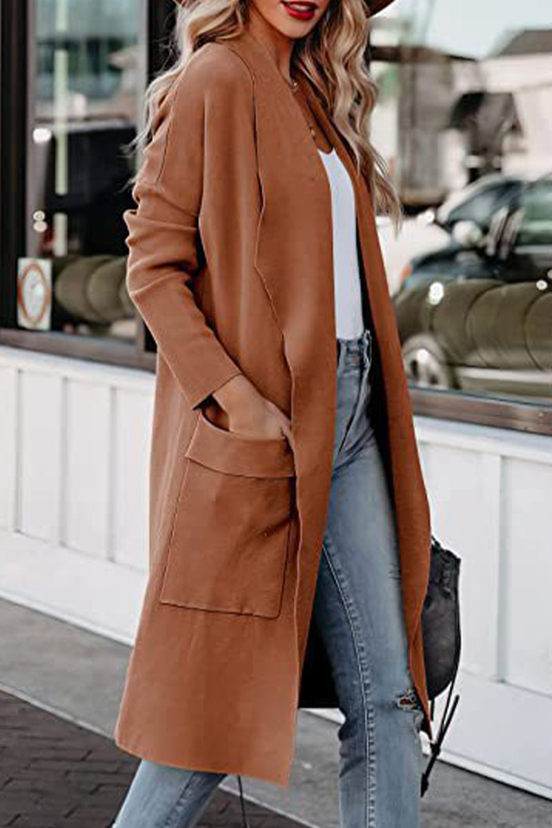 Florcoo British Style Solid Pocket Sweaters in 6 Colors