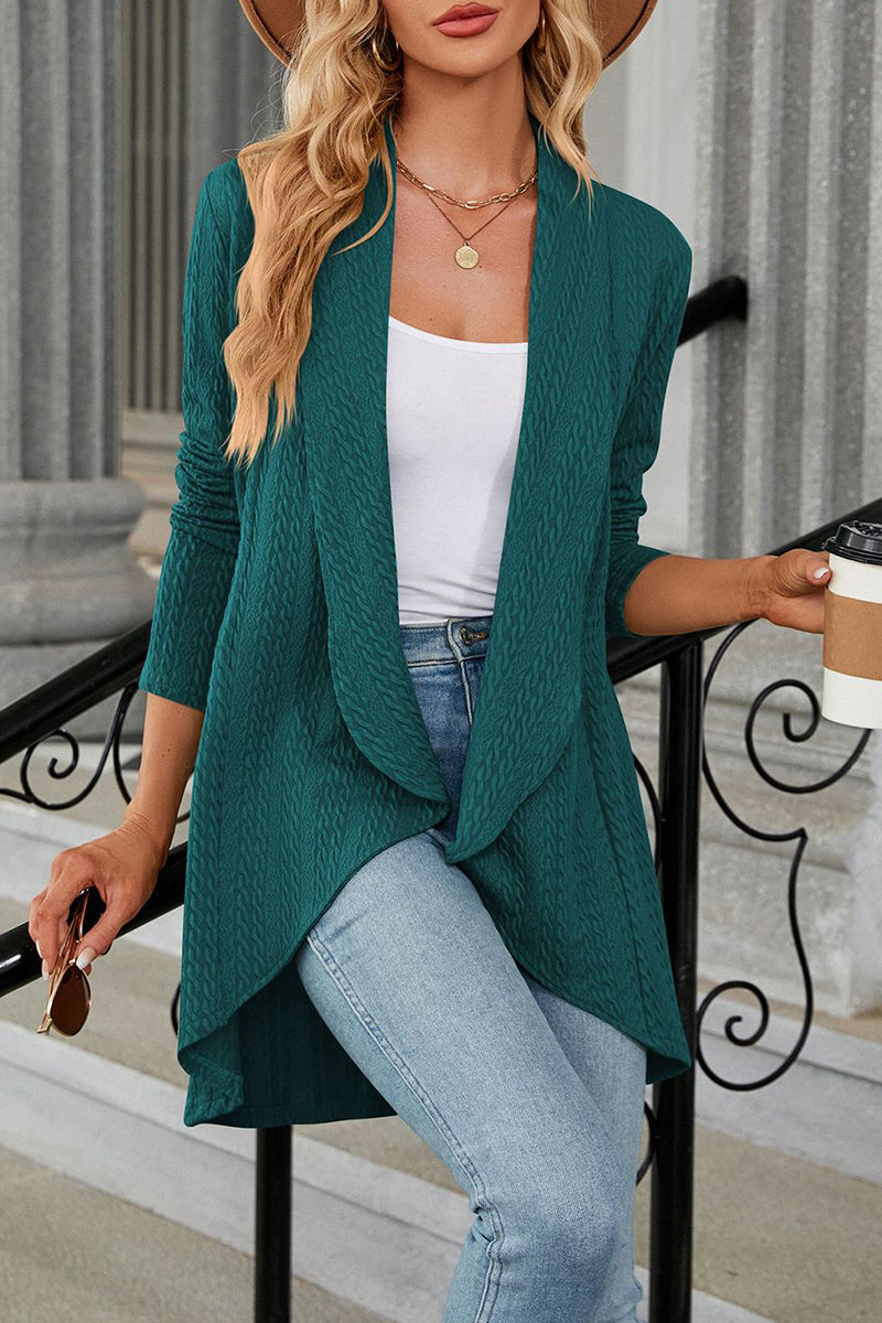 Casual Solid Asymmetrical Turndown Collar Tops - Fashionpara