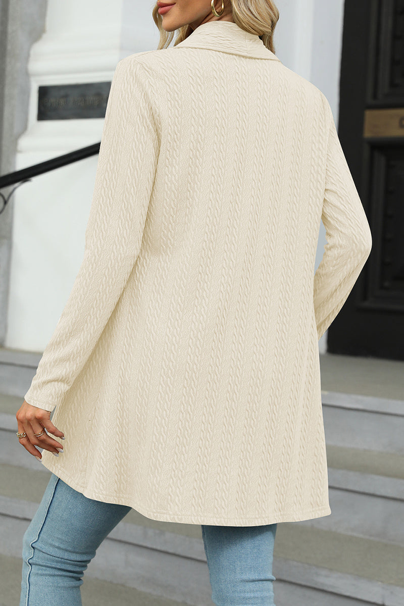 Casual Solid Asymmetrical Turndown Collar Tops - Fashionpara