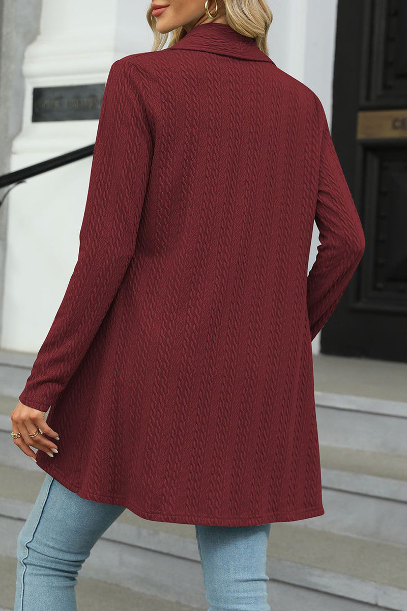 Casual Solid Asymmetrical Turndown Collar Tops - Fashionpara