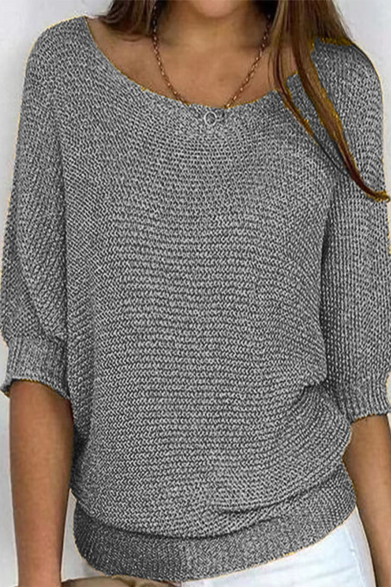Florcoo Casual O Neck Sweater - Versatile Solid Colors